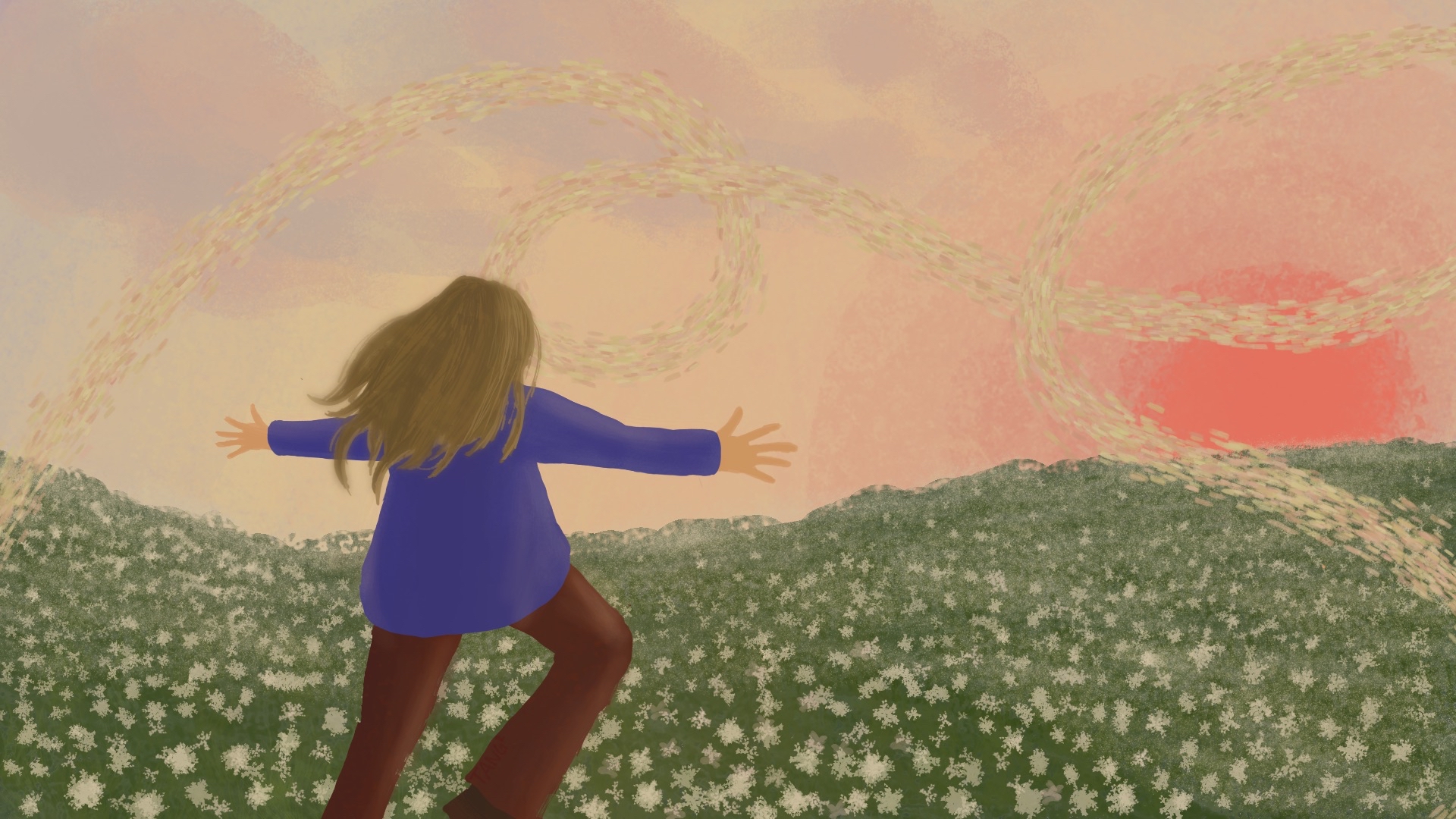 Discovery splash banner for girl in red Discord server
