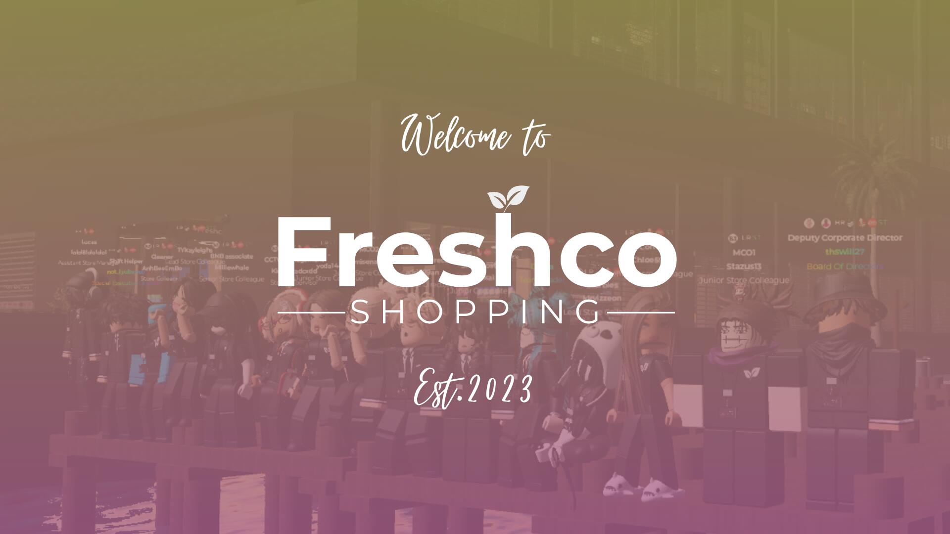 Discovery splash banner for Freshco Shopping. Discord server