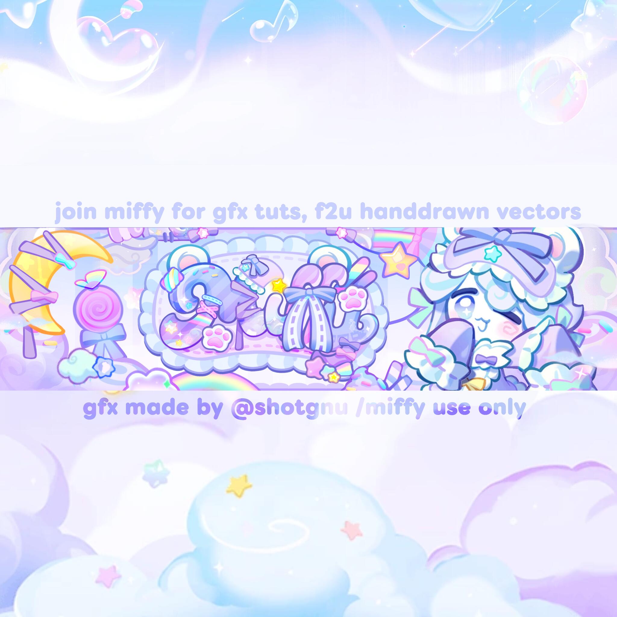Discovery splash banner for ✿𓐆 ☁🌙܂ ⑅ miffy ݂۫ gfx 𖹭 art Discord server