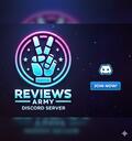 Discovery splash banner for Review`s Army Discord server
