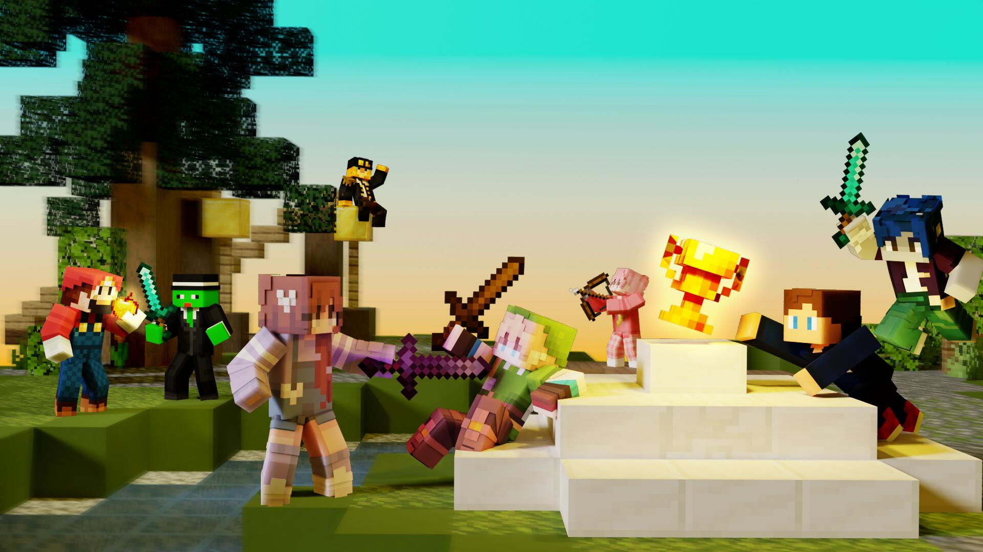 Discovery splash banner for CubeCraft League Discord server