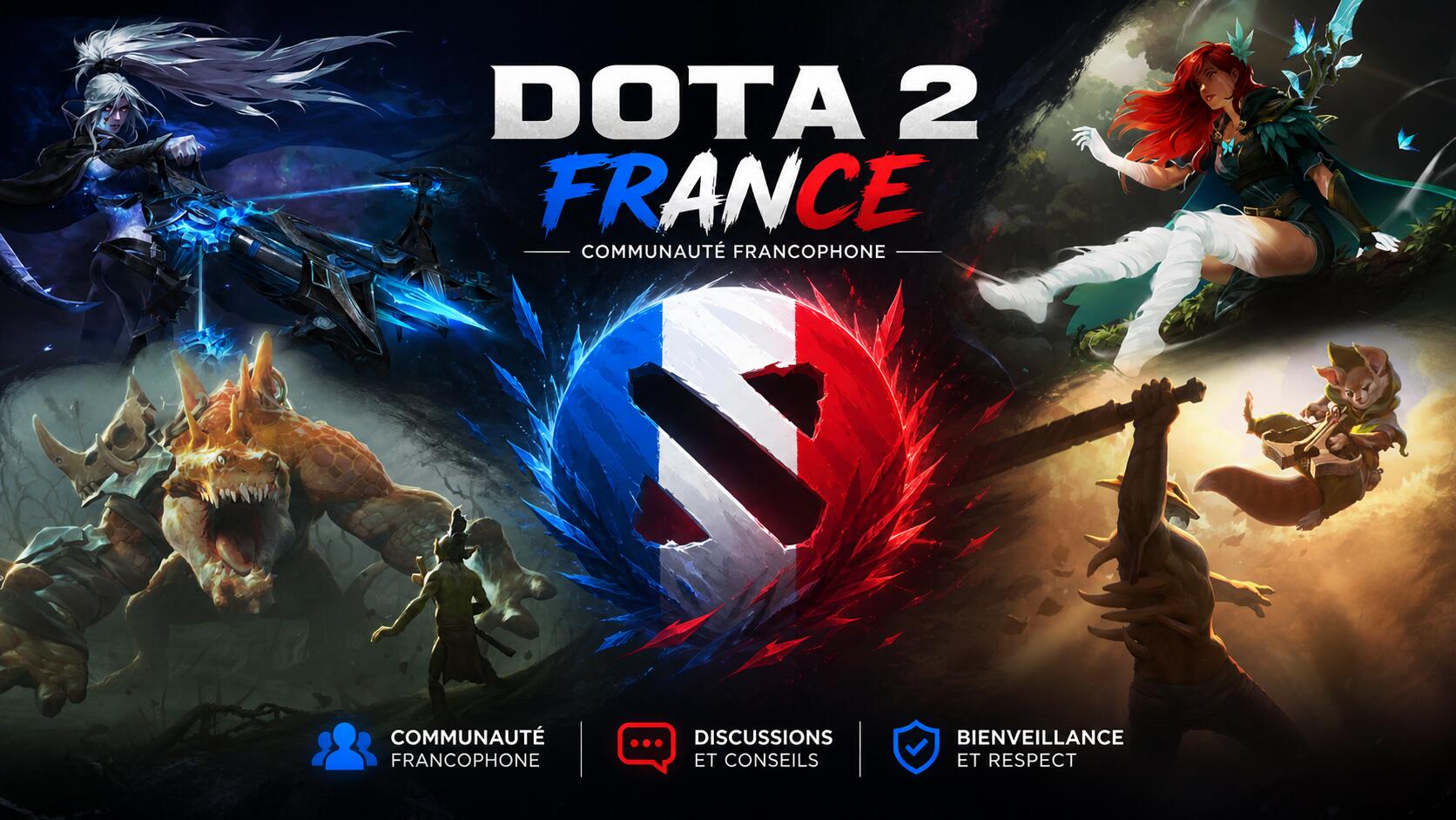 Discovery splash banner for DOTA 2 FRANCE Discord server
