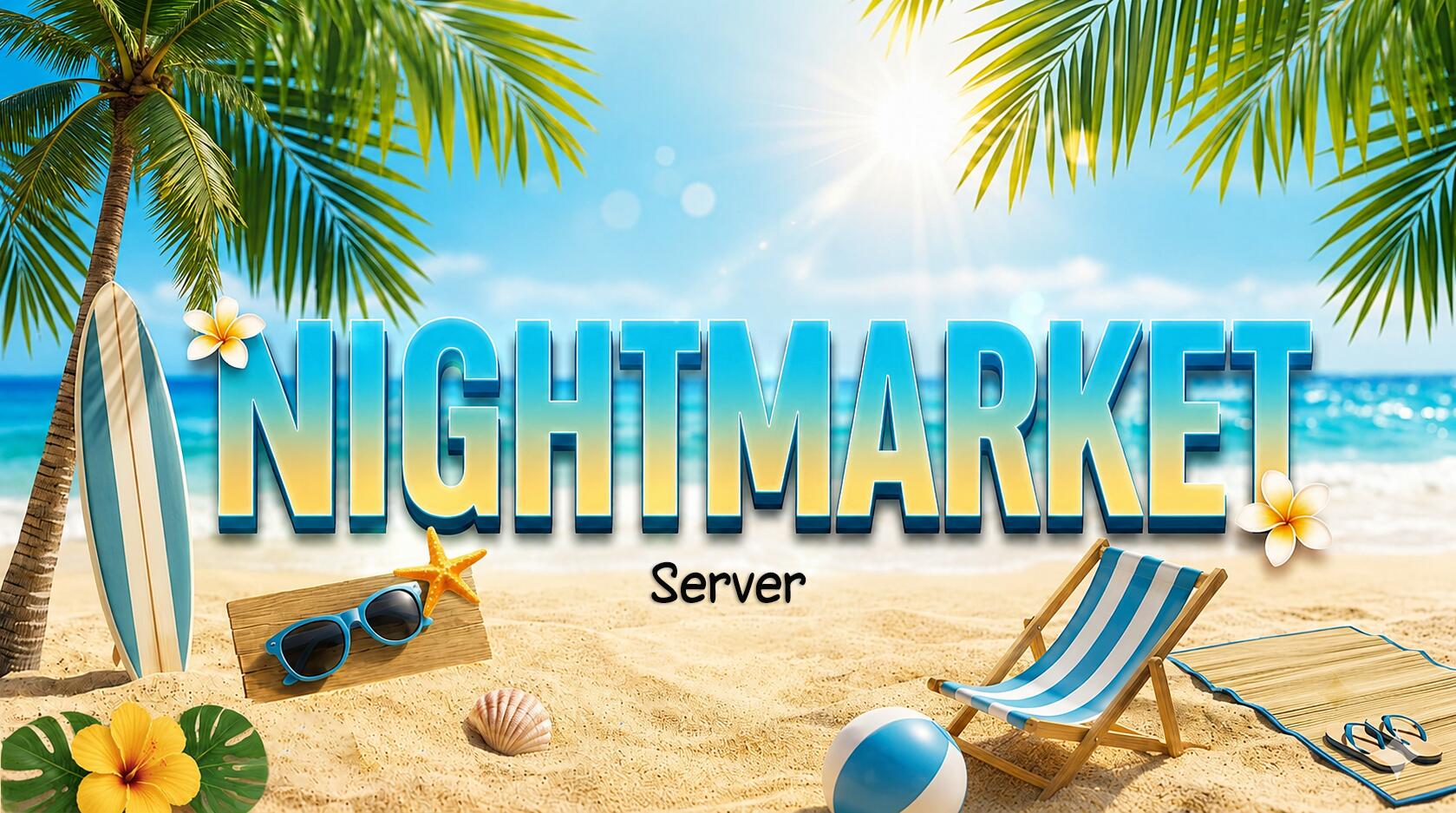 Discovery splash banner for Night Market Server Discord server