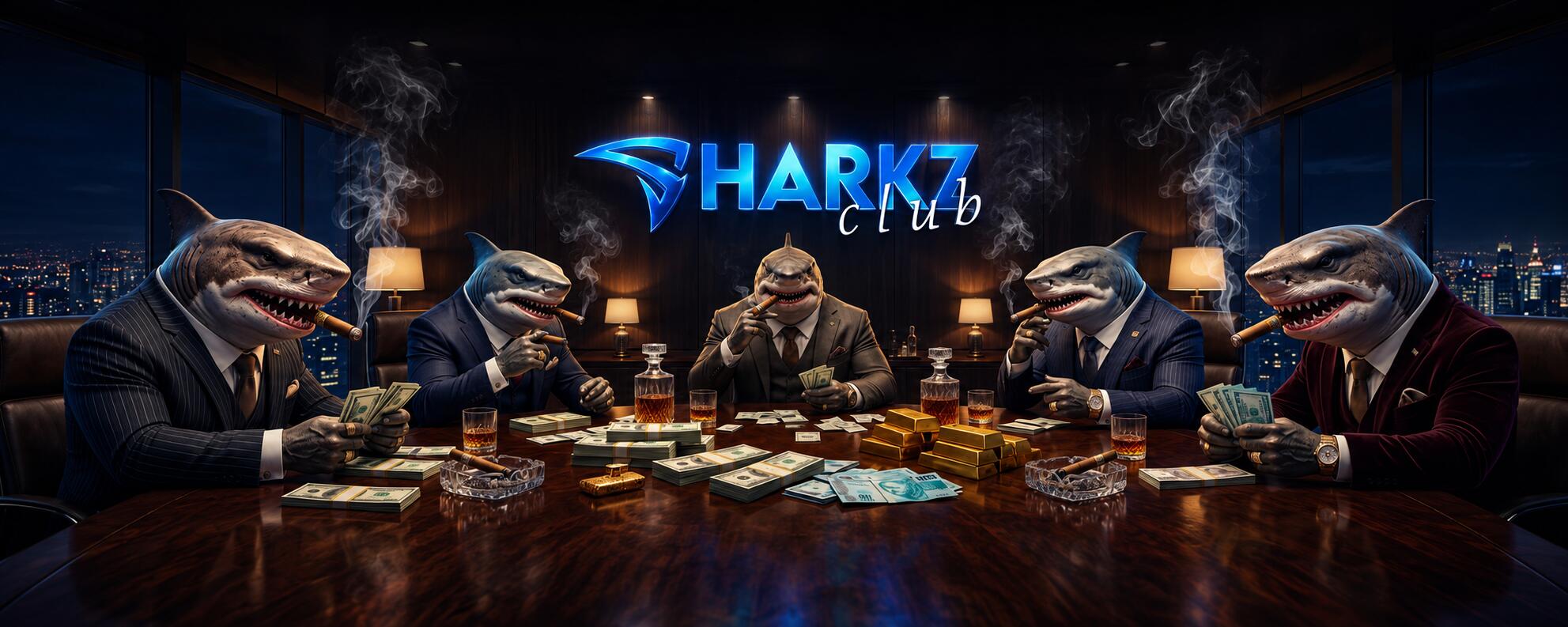 Discovery splash banner for SharkzClub | Marketing Digital & Networking Discord server
