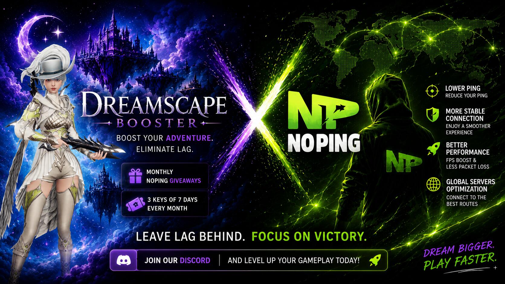 Discovery splash banner for DreamScape Booster Discord server
