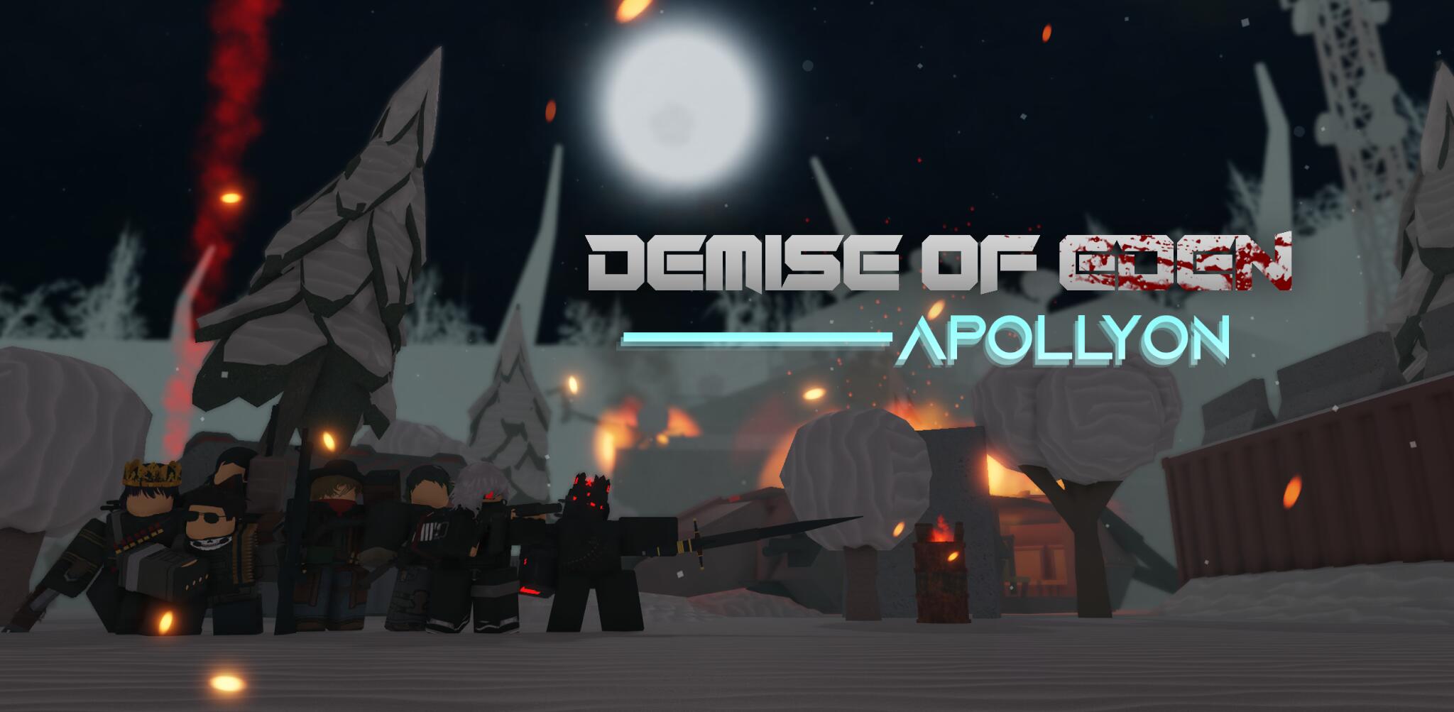 Discovery splash banner for Demise of Eden: Apollyon Discord server