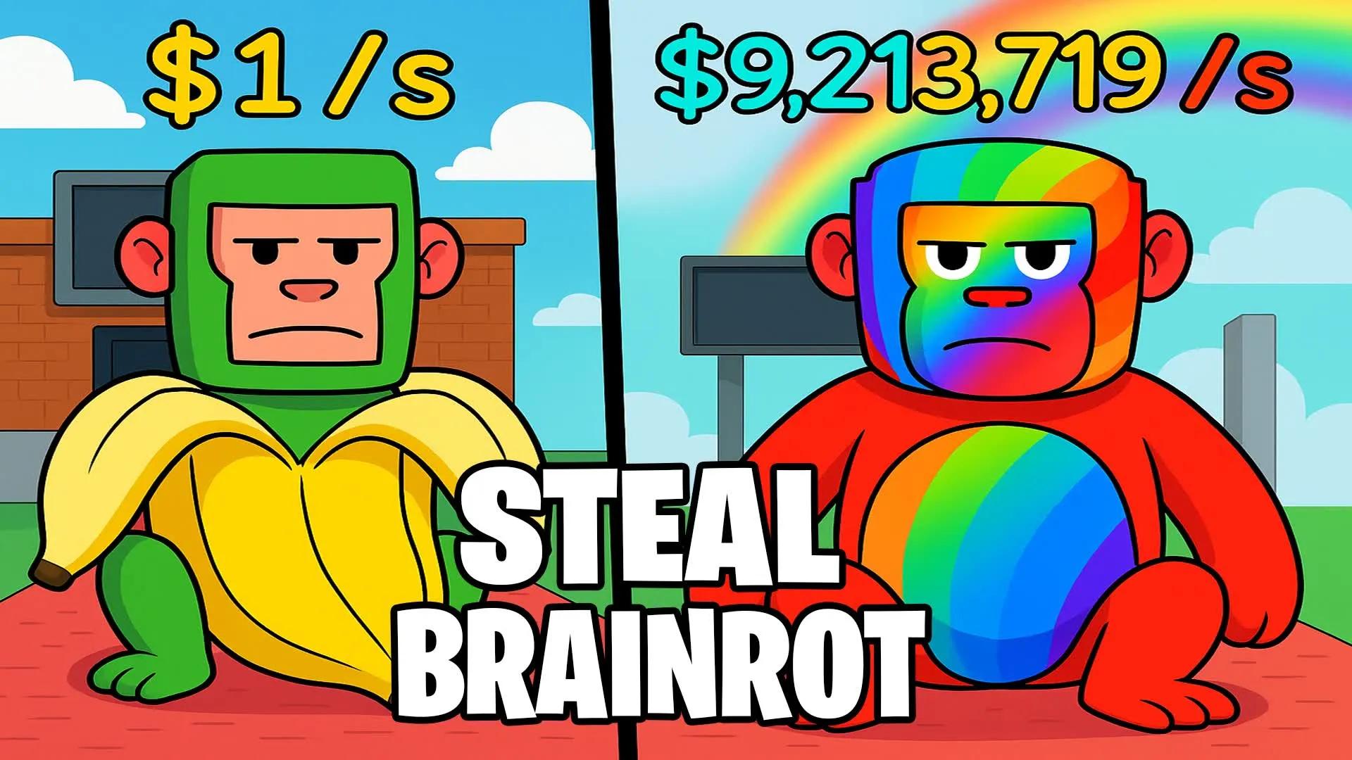 Discovery splash banner for Steal A Brainrot | SAB Discord server