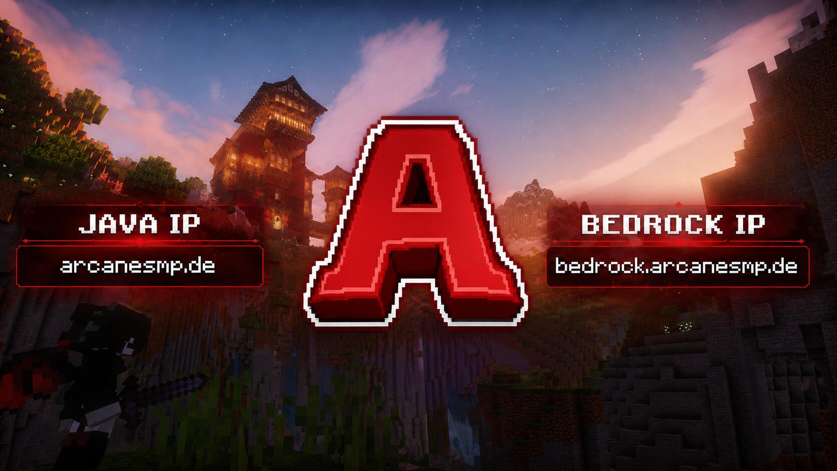 Discovery splash banner for ArcaneSMP.de Discord server