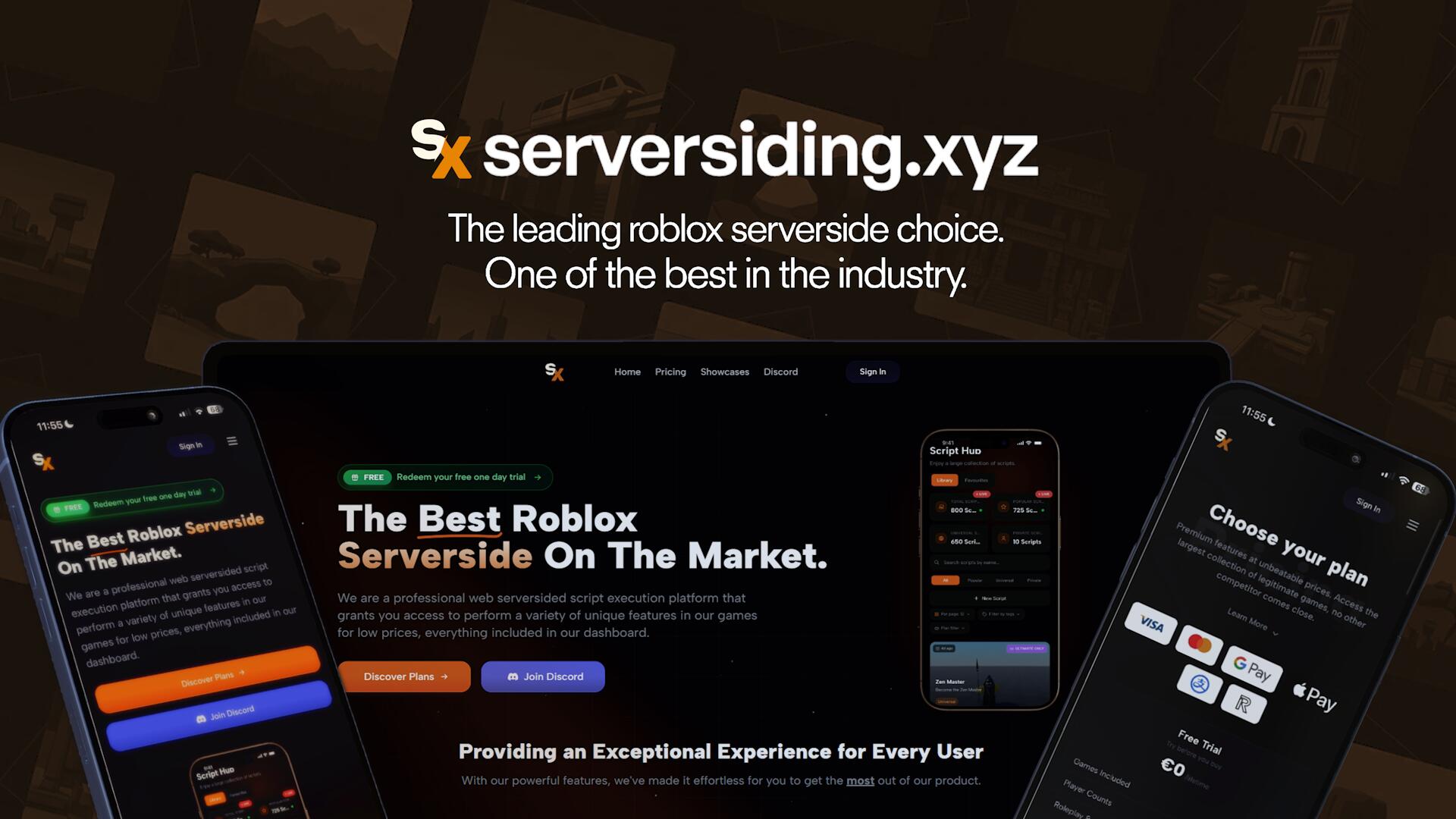 Discovery splash banner for Serversiding.xyz - The Best ROBLOX Serverside Discord server