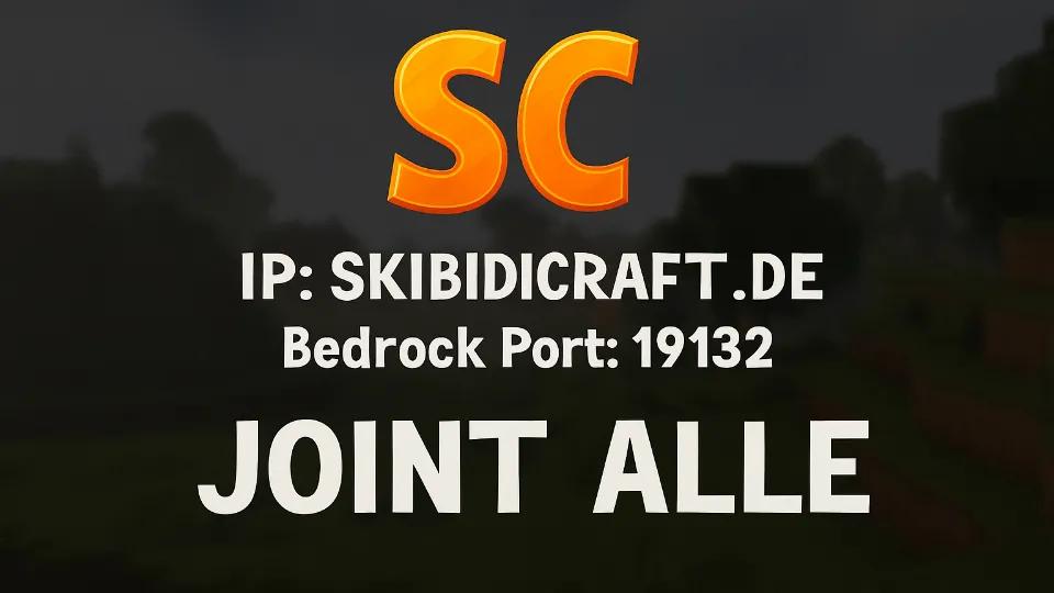 Discovery splash banner for SkibidiCraft | Netzwerk Discord server