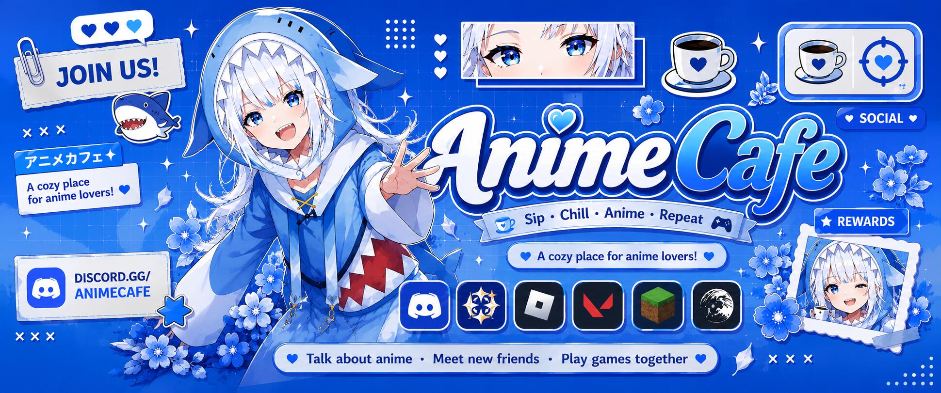 Discovery splash banner for Anime cafe Discord server