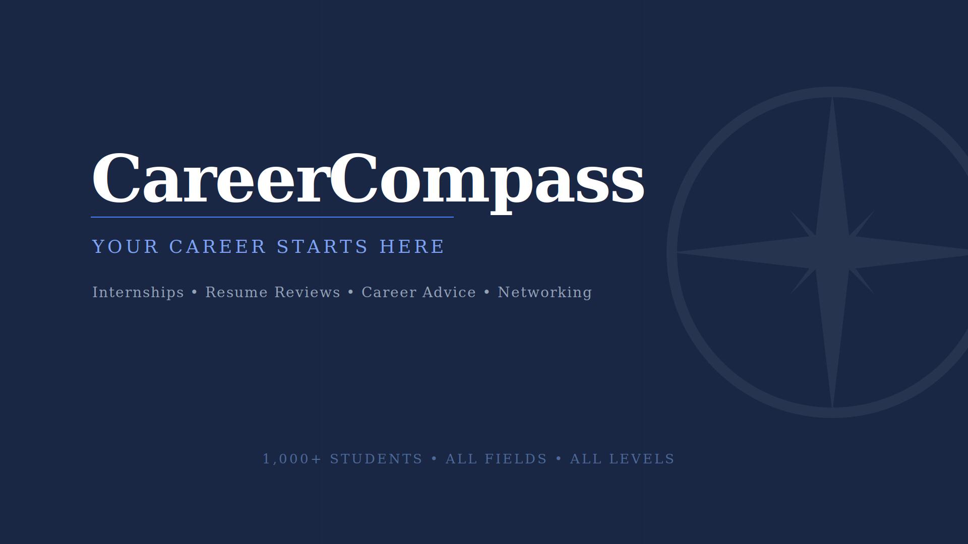 Discovery splash banner for CareerCompass Discord server
