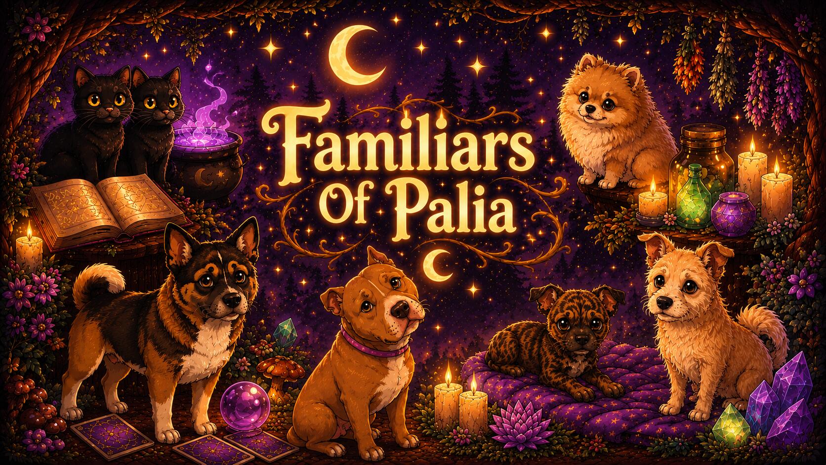 Discovery splash banner for Familiars of Palia Discord server