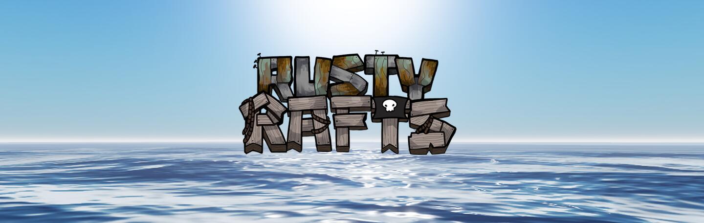 Discovery splash banner for Rusty Rafts Discord server
