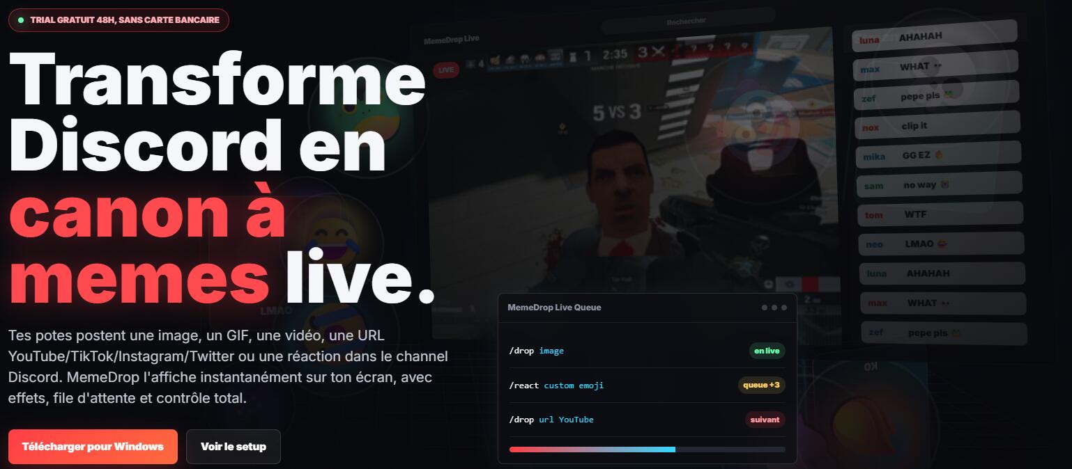 Discovery splash banner for MemeDrop - Gaming & Optimisation Discord server