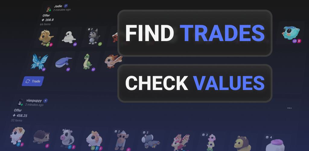 Discovery splash banner for Adopt Me Trading & Values Discord server