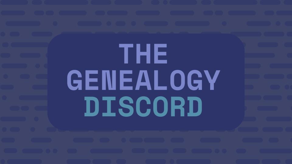 Discovery splash banner for Genealogy Discord server