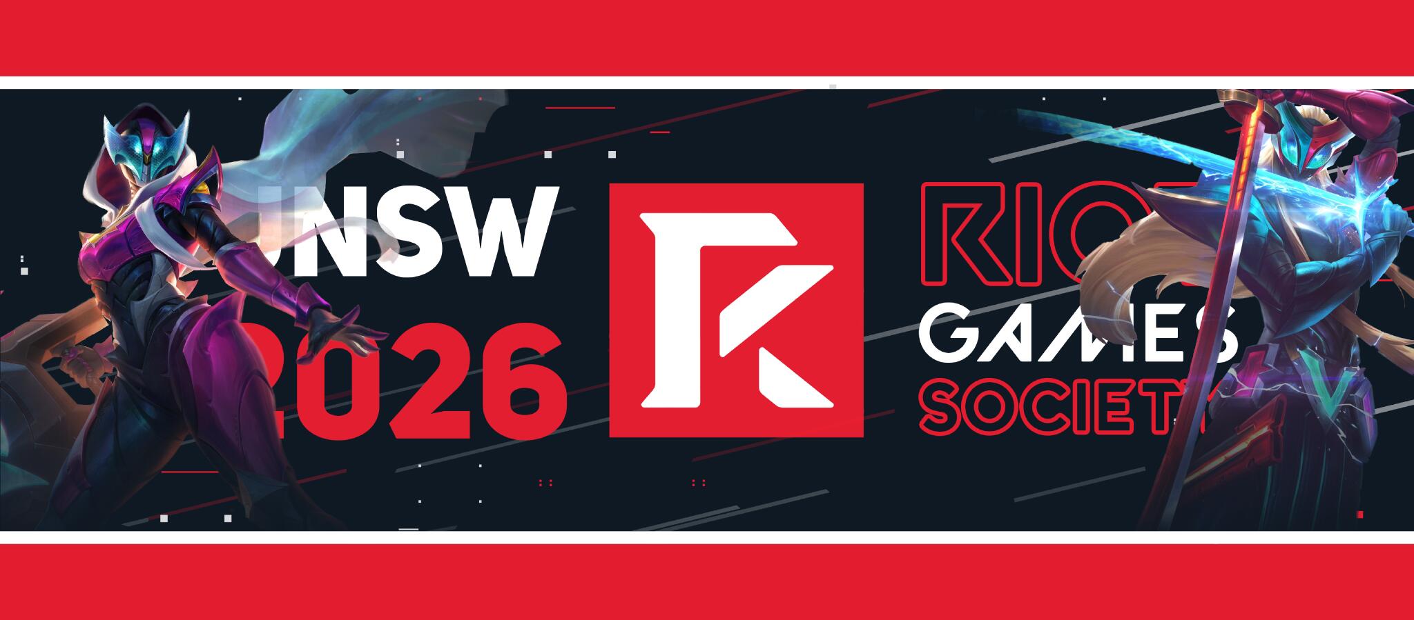 Discovery splash banner for UNSW RiotSoc Discord server