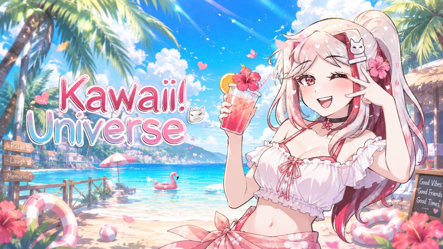 Discovery splash banner for 🌺 | Kawaii!-Universe ⸝⸝ ˶ᵔ ᵕ ᵔ˶ ₊˚⊹ Discord server