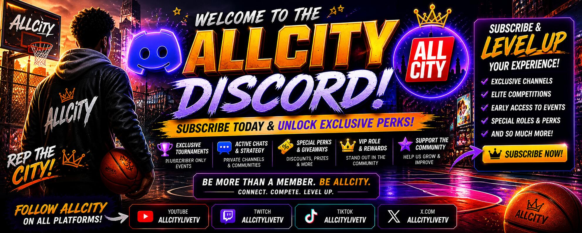 Discovery splash banner for AllCity Discord server