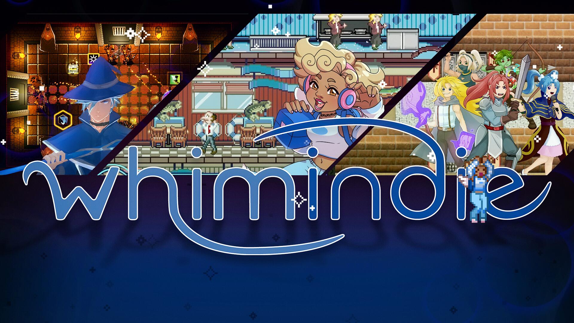 Discovery splash banner for Whim Independent Studios (Whim Indie) Discord server