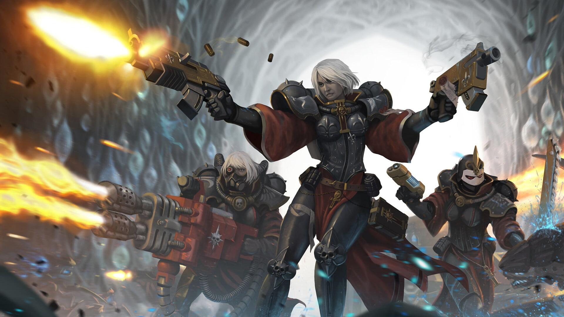 Discovery splash banner for Sisters of Battle Discord server