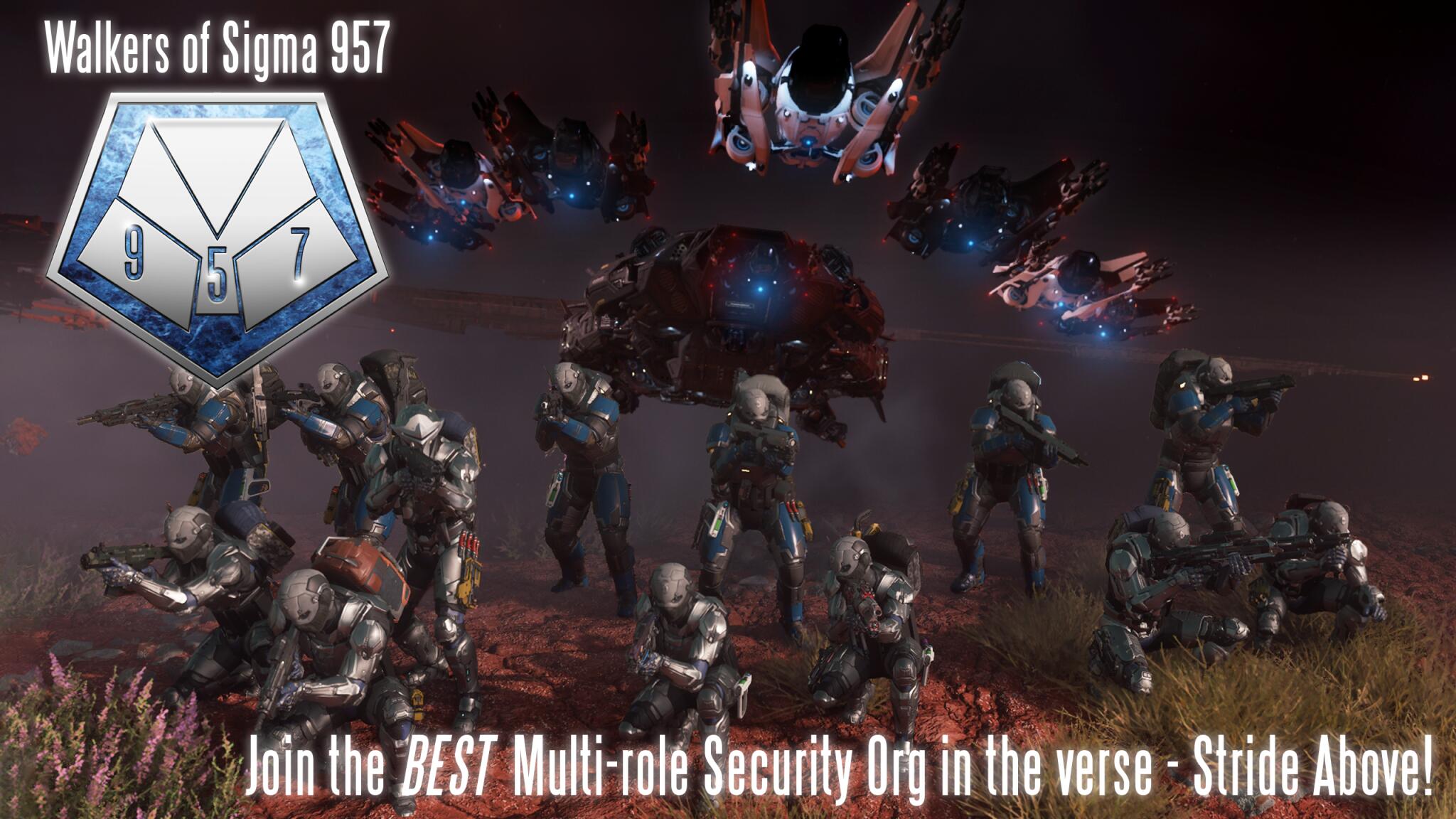 Discovery splash banner for Walkers of Sigma 957 Discord server
