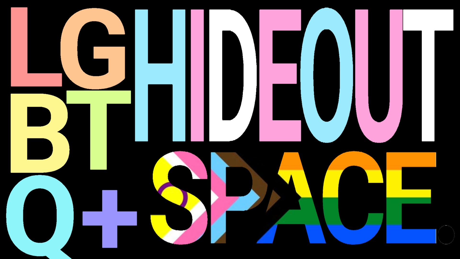 Discovery splash banner for LGBTQ+ Hideout place Discord server
