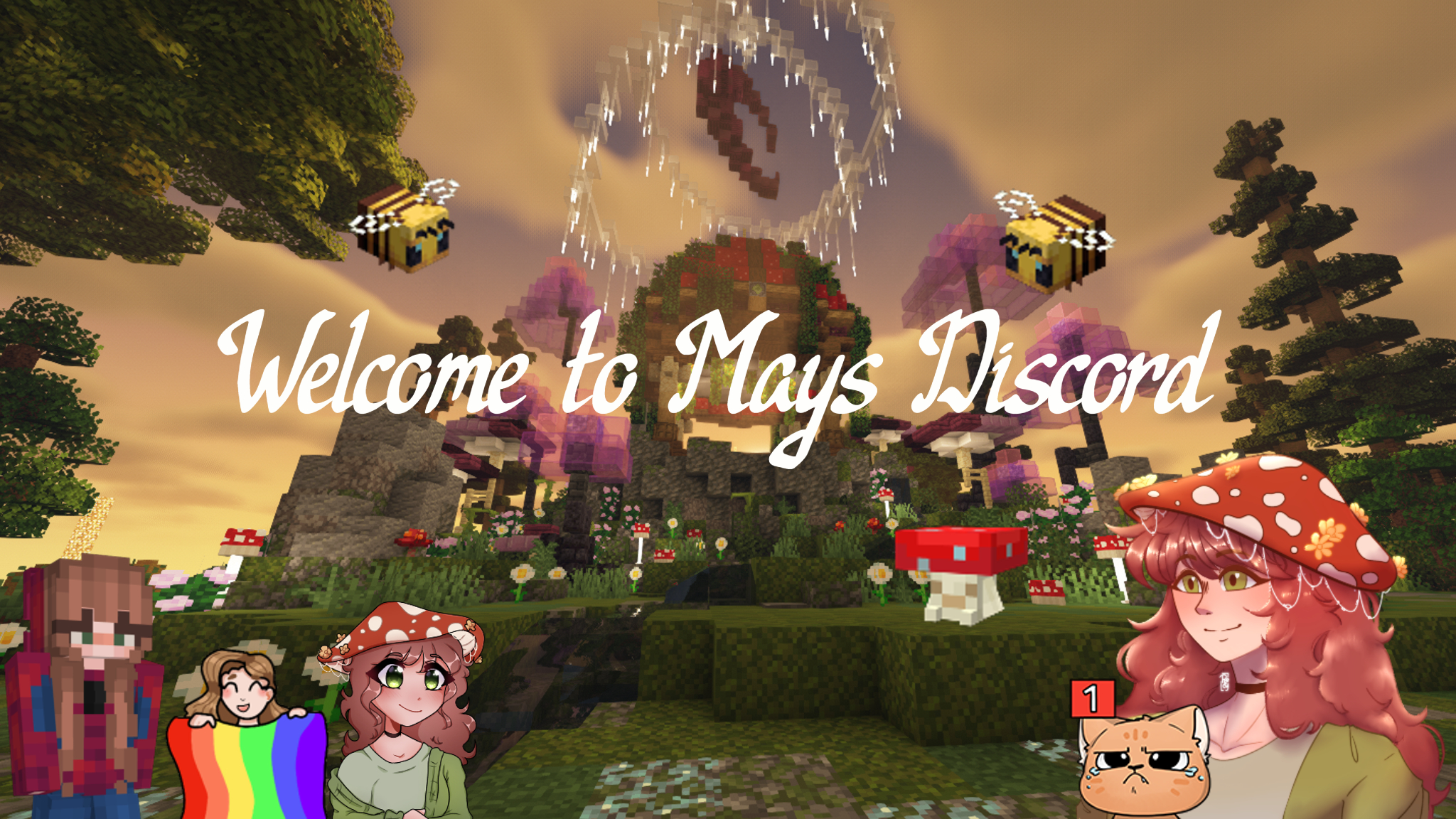 Discovery splash banner for 𓆤May's Bee colony𓆤 Discord server