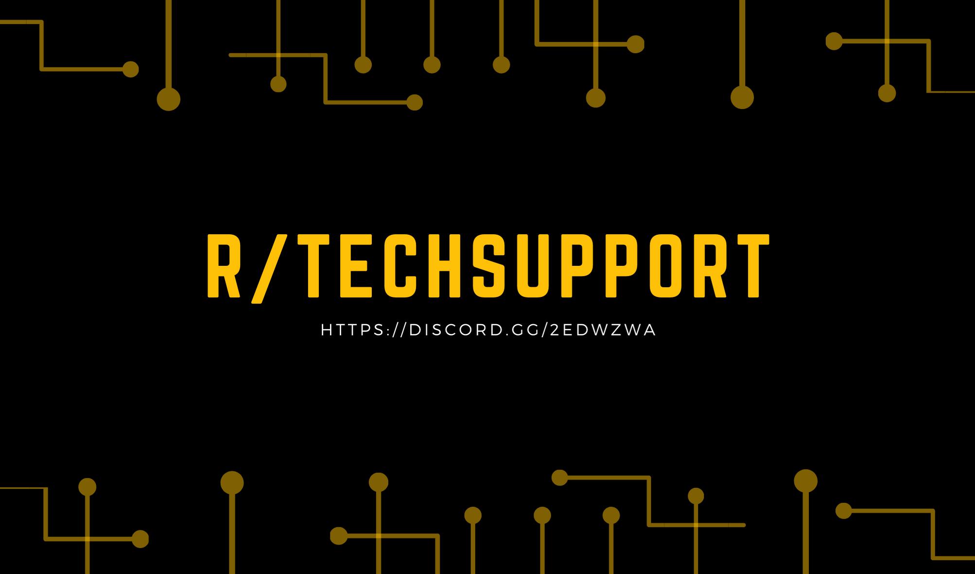 Discovery splash banner for r/TechSupport Discord server