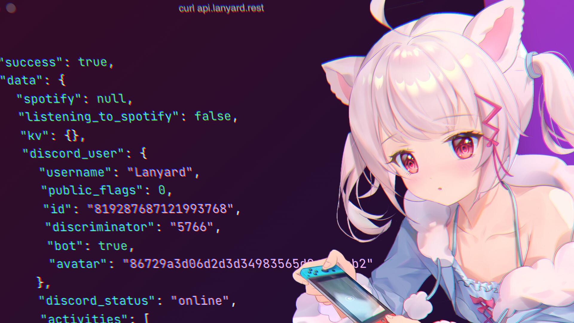 Discovery splash banner for Lanyard Discord server
