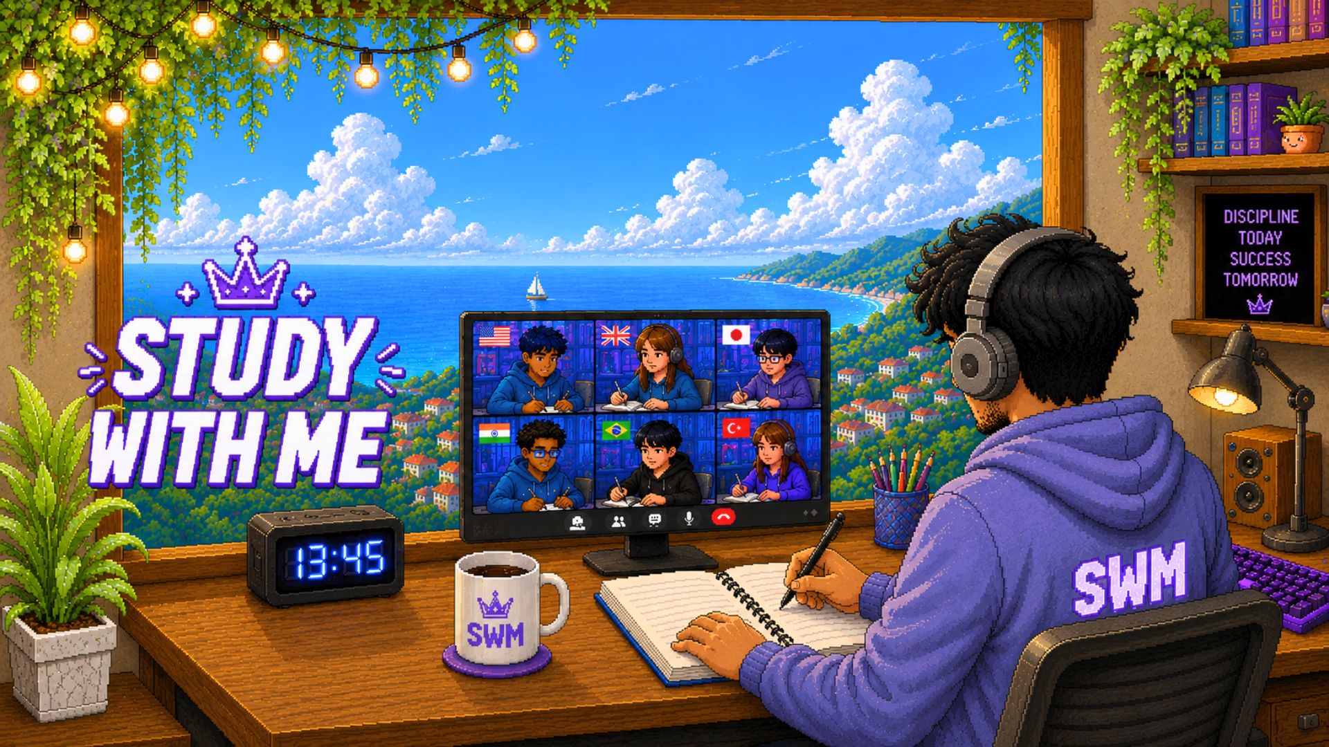 Discovery splash banner for STUDY WITH ME Discord server