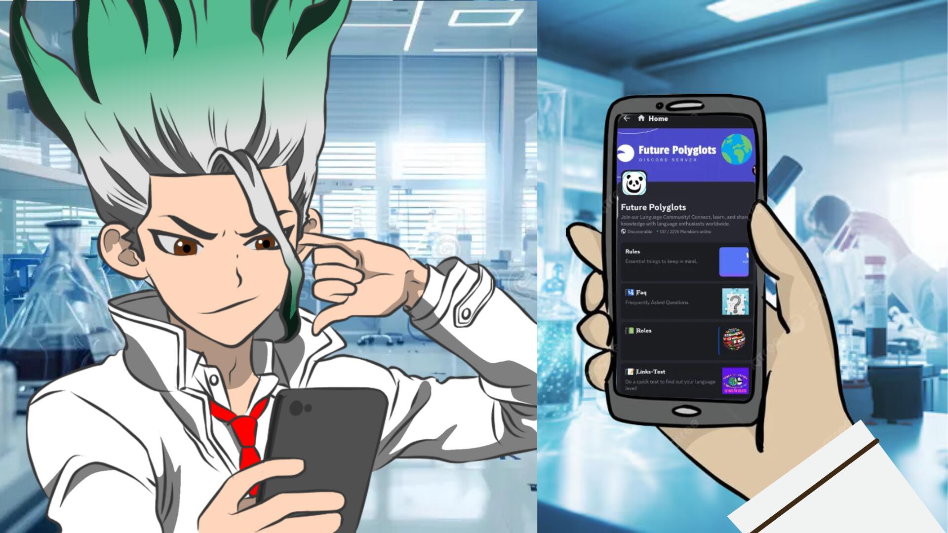 Discovery splash banner for Future Polyglots Discord server