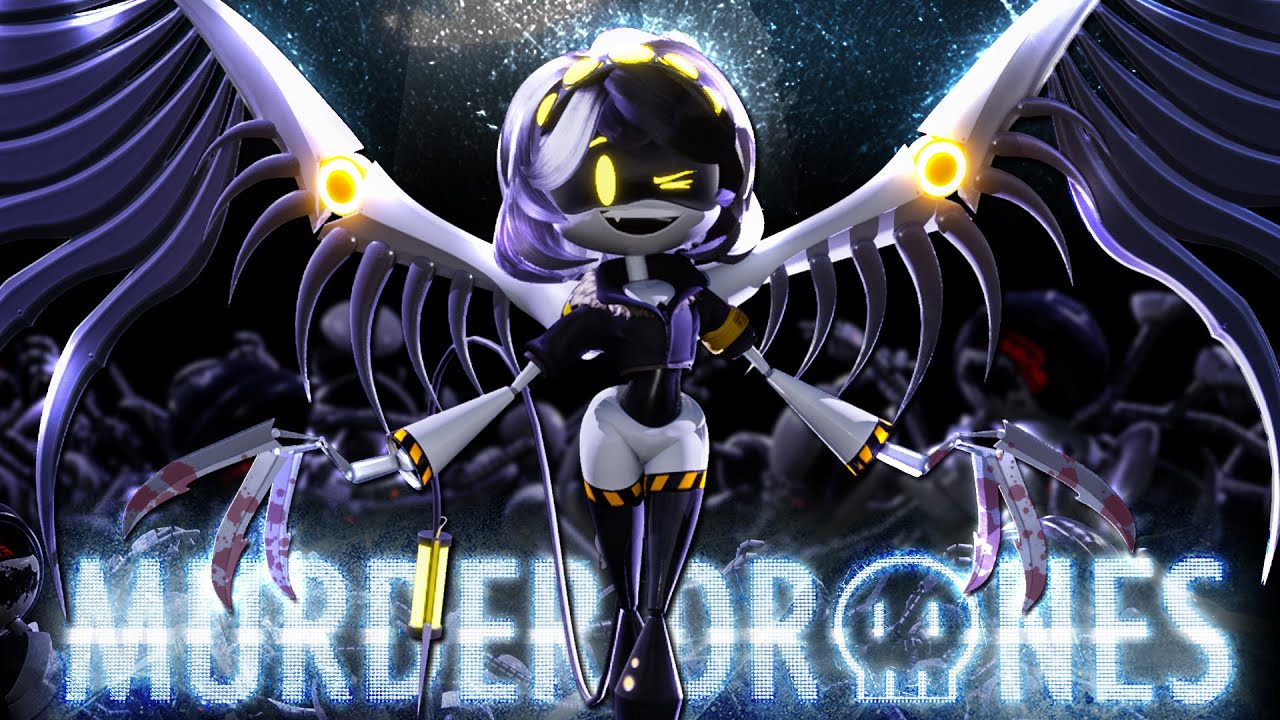 Discovery splash banner for Murder Drones Discord server