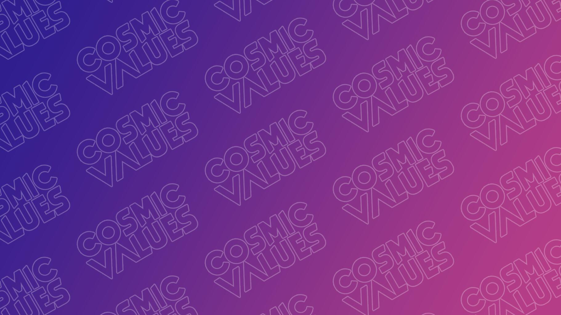 Discovery splash banner for Cosmic Values Discord server
