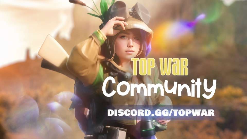 Discovery splash banner for Top War Community Discord server