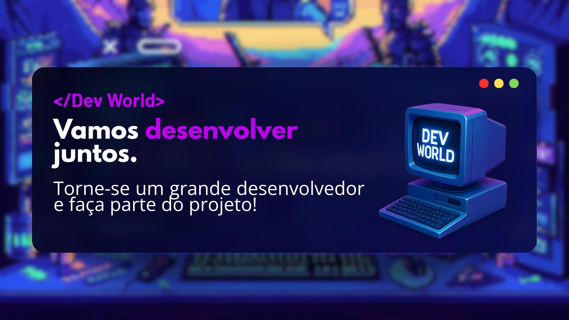 Discovery splash banner for Dev World Discord server