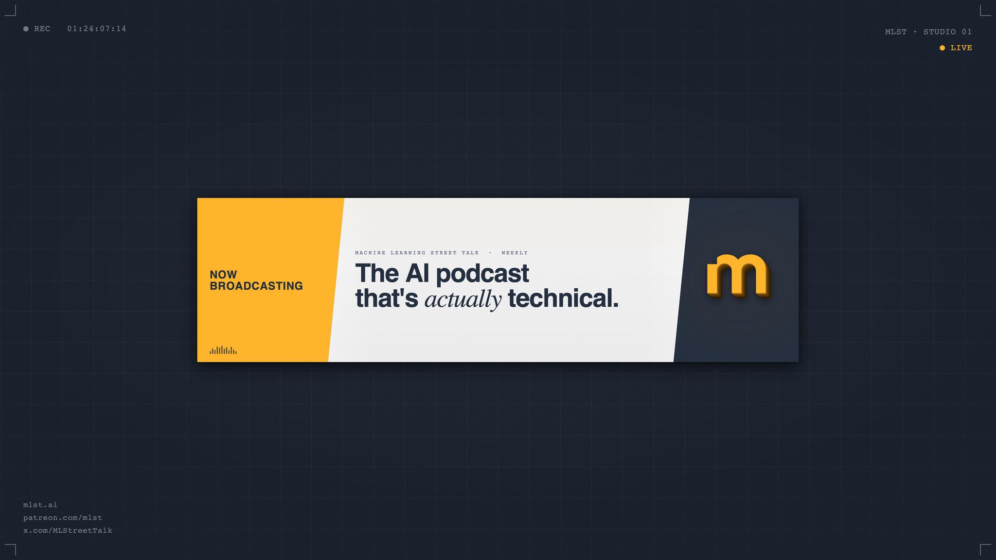 Discovery splash banner for Machine Learning Street Talk (MLST) Discord server