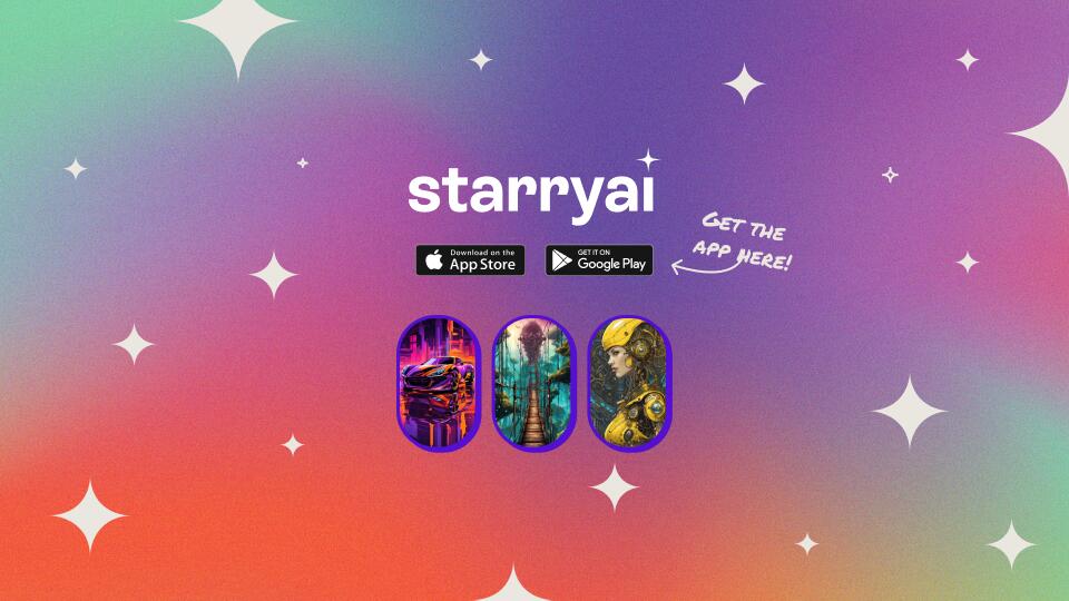 Discovery splash banner for the starryai way Discord server