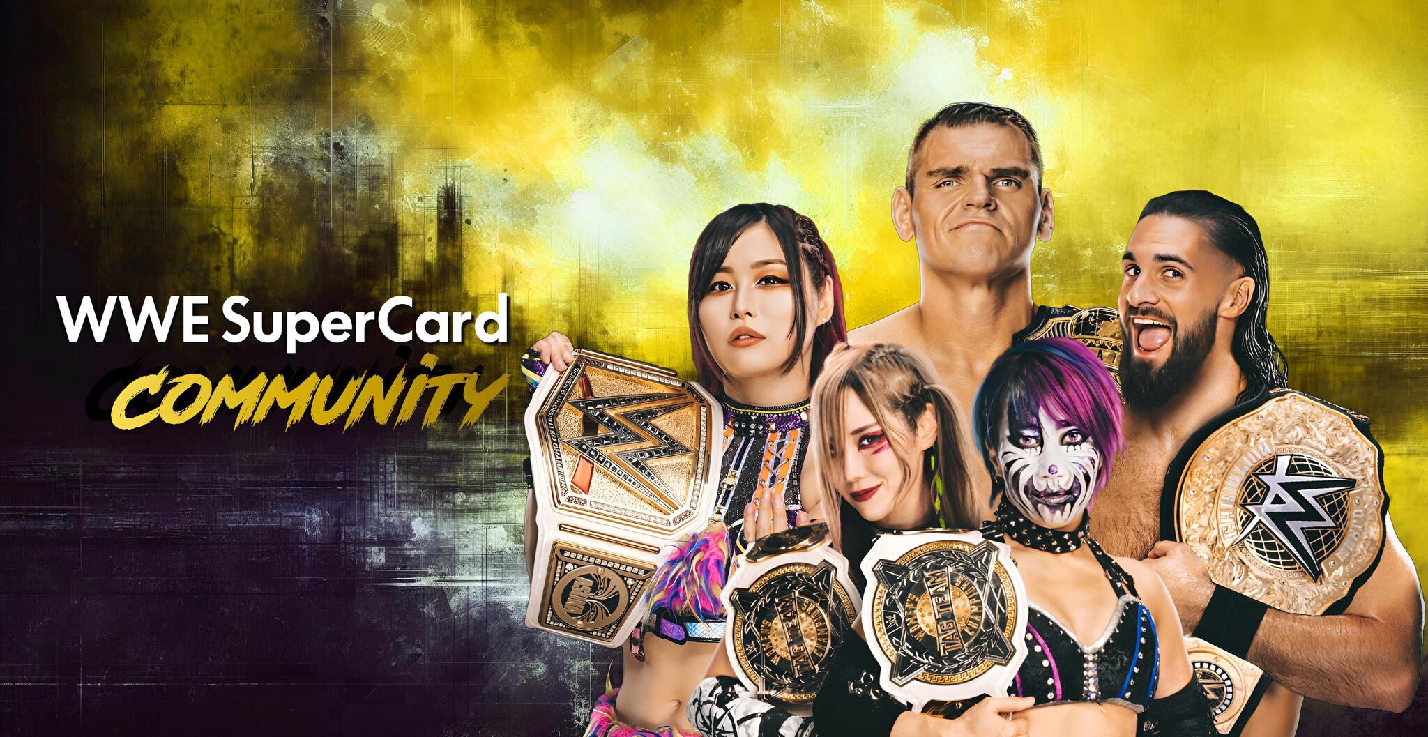 Discovery splash banner for WWE SuperCard Community Discord server