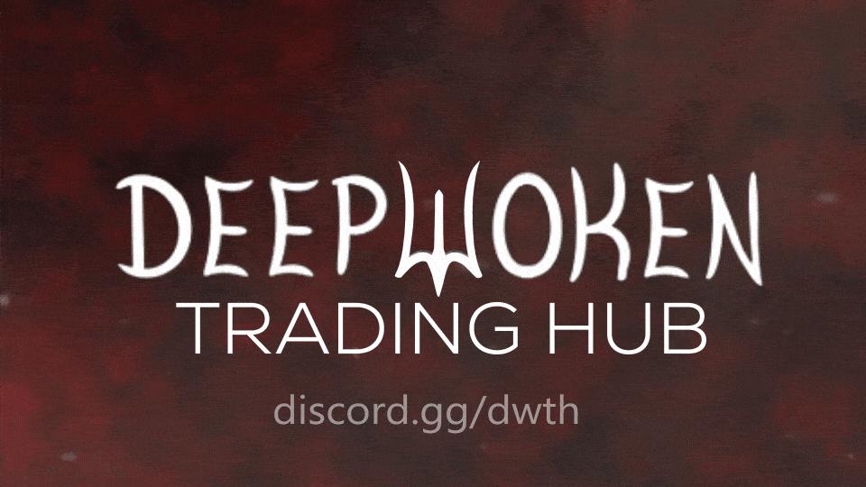 Discovery splash banner for Deepwoken Trading Hub Discord server